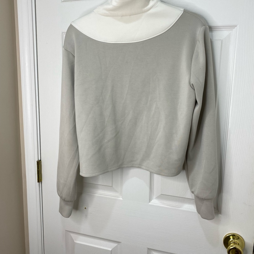 Sincerely Jules Cream and Tan Quarter Zip Pullover - Picture 6 of 8